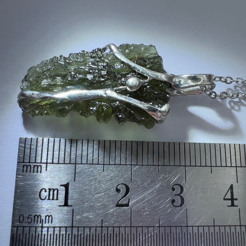 Soft Soldered Moldavite Necklace 3g