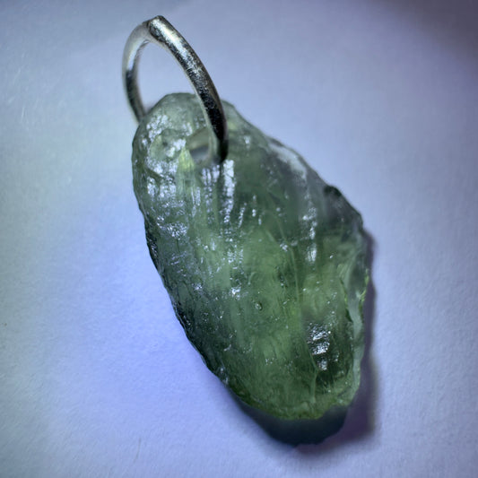 Sterling Silver Moldavite Pendant | 0.86g | Vrabce