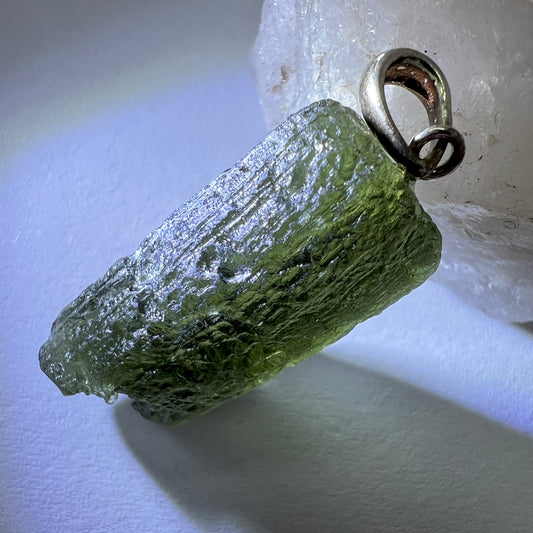 3.48g Moldavite Silver Pendant