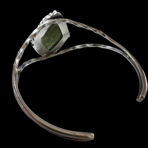 Imperial Moldavite Silver Bracelet