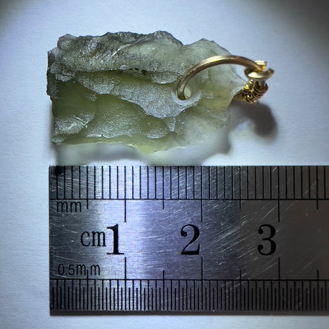 Moldavite Pendant – Gold Wrap