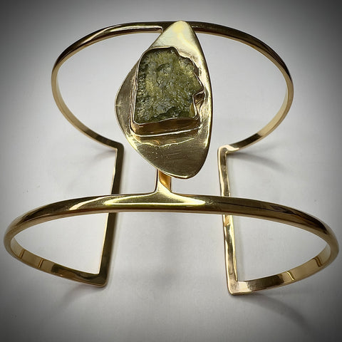 Gold Plated Moldavite Bracelet | 1.6g | Chlum