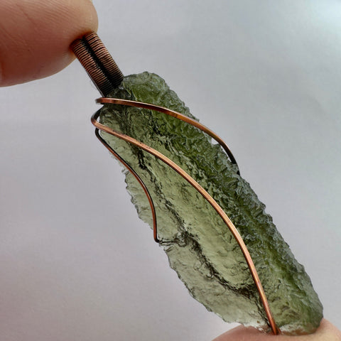 Moldavite Copper Pendant | 6.78g | Marouskovo Pole