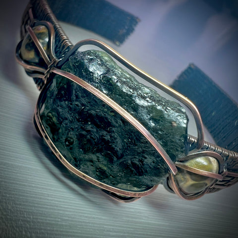 Antiqued Copper with Leopard Skin Jasper Accents | 4.69g | Marouskovo Pole