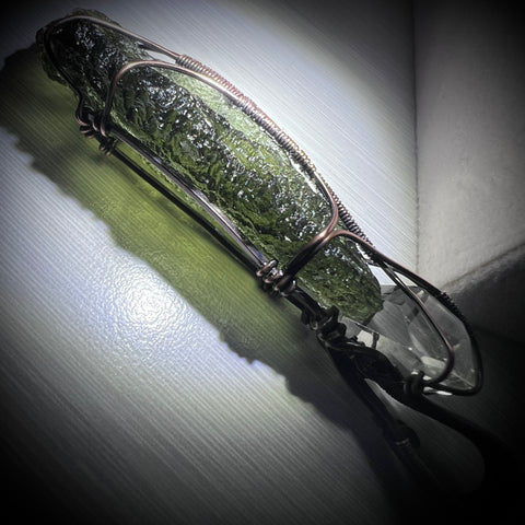 Moldavite & Herkimer Pendant - 8.5g