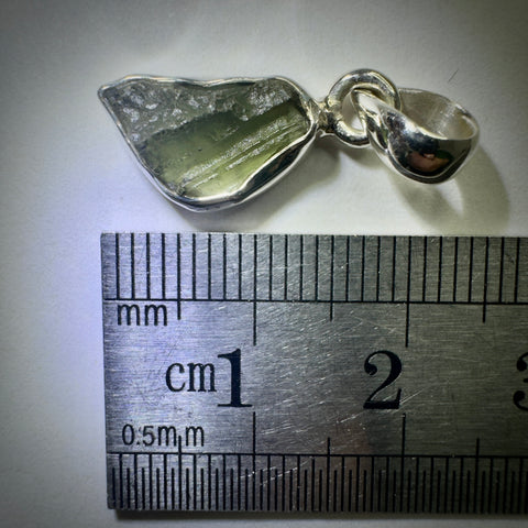 Sterling Silver Moldavite Pendant | 1.43g | Chlum