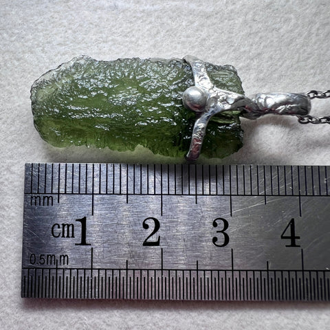 Soft Soldered Moldavite Pendant | 3.45g | Chlum