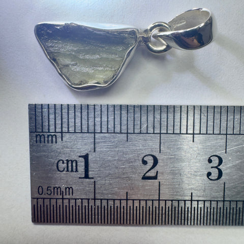 Sterling Silver Moldavite Pendant | 1.51g | Chlum