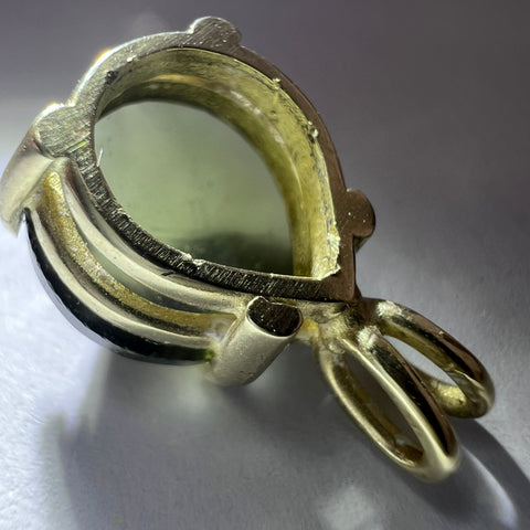 Exquisite 14k Gold Faceted Moldavite Pendant | 3.09ct | Chlum
