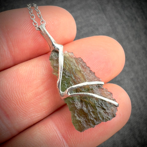 2.3g Moldavite Pendant - Silver Bale