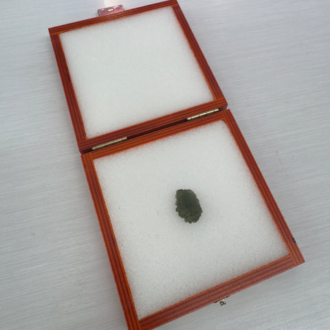 Wooden Moldavite Collection Box | 11.5 x 11.5cm