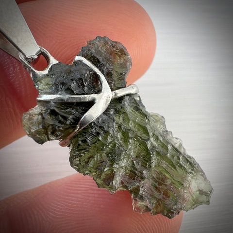 4g Moldavite Pendant - Sterling Silver Marouskovo Pole