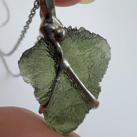 1.8g Moldavite Necklace, Soft Soldered