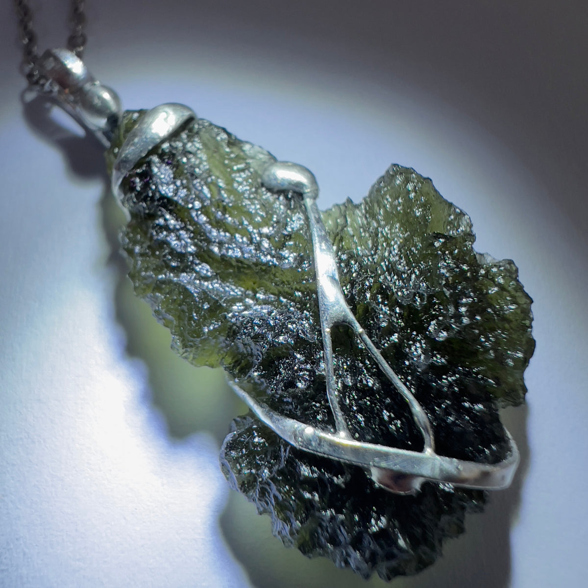 4g Sterling Silver  Moldavite Pendant