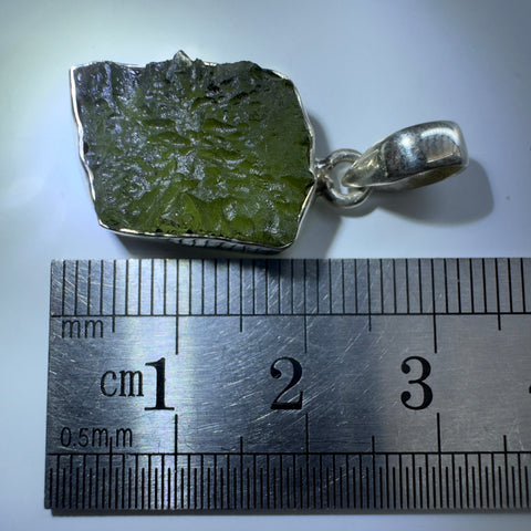 Sterling Silver Moldavite Pendant | 3.96g | Chlum