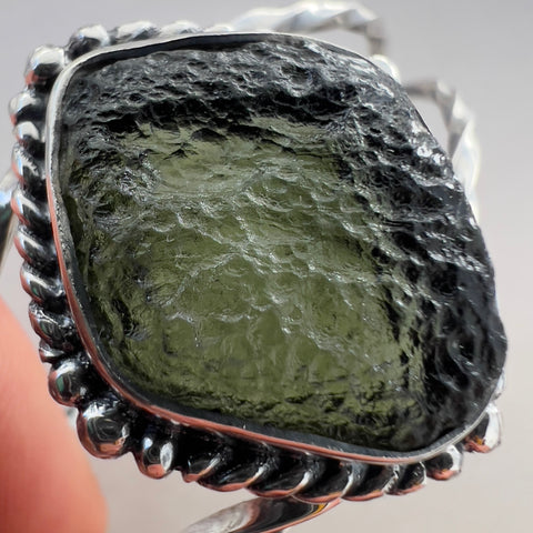 Imperial Moldavite Silver Bracelet