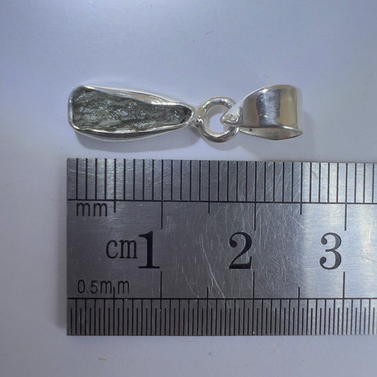 Sterling Silver Moldavite Pendant | 1.27g | Chlum