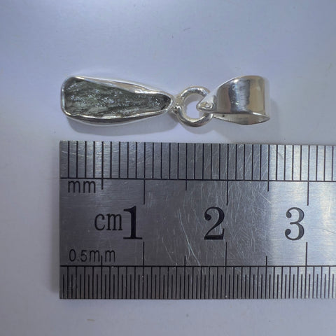 Sterling Silver Moldavite Pendant | 1.27g | Chlum