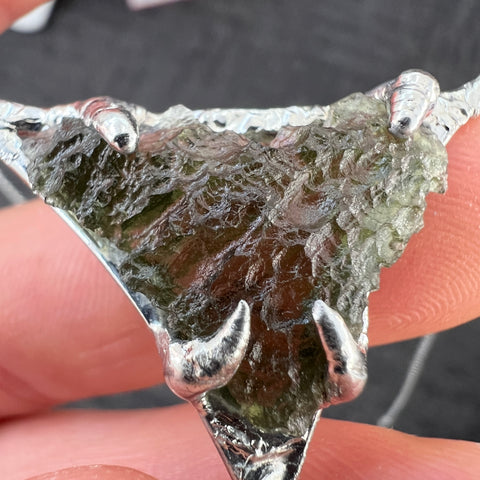 1.6g Sterling Silver  Moldavite Pendant