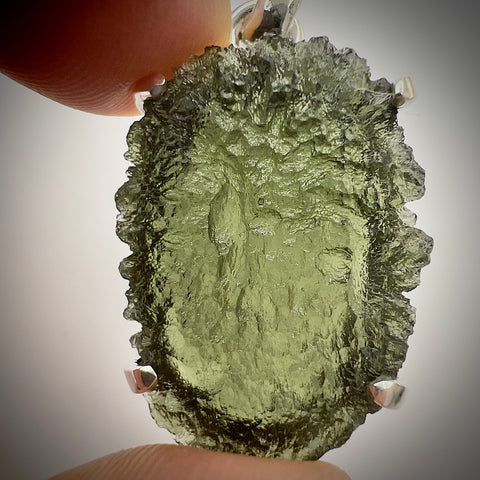 Sterling Silver Moldavite Pendant | 5.5g | Chlum