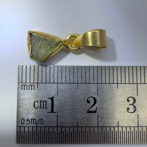 Gold Plated Moldavite Pendant | 1.18g | Chlum