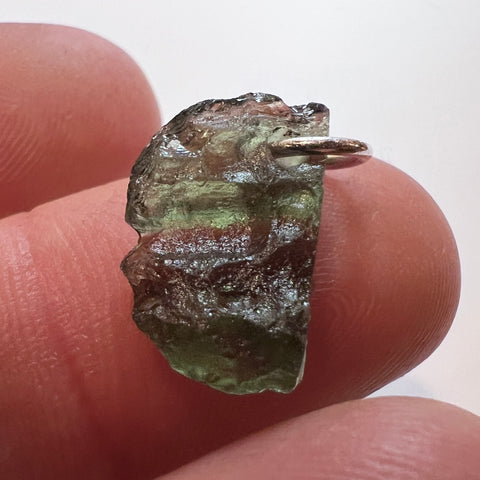 1.14g Natural Moldavite Sterling Silver Pendant