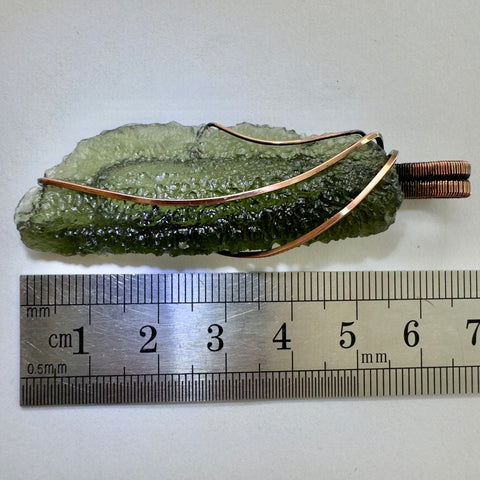 Moldavite Copper Pendant | 6.78g | Marouskovo Pole