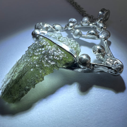 1.8g Moldavite Pendant - Silver Bale