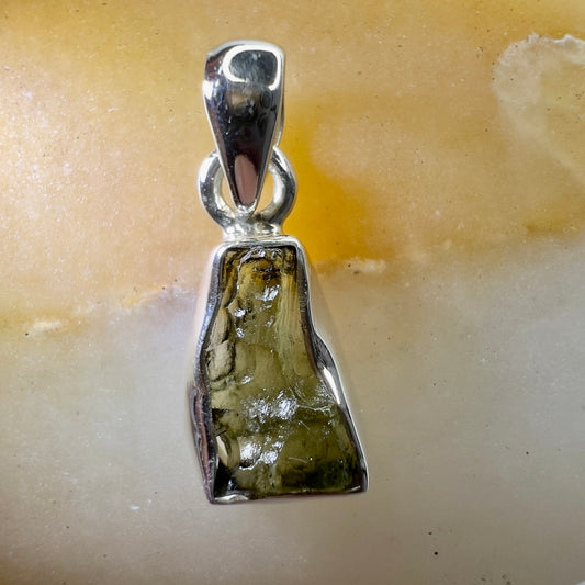 Sterling Silver Moldavite Pendant | 1.5g | Chlum