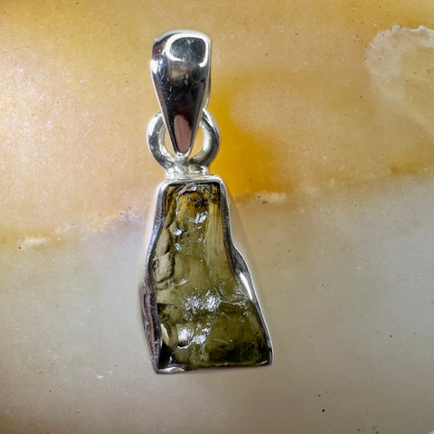 Sterling Silver Moldavite Pendant | 1.5g | Chlum