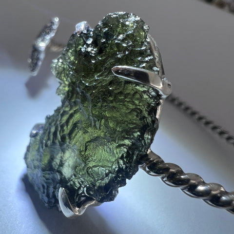 Starfish 3.18g Moldavite Bracelet in Sterling Silver