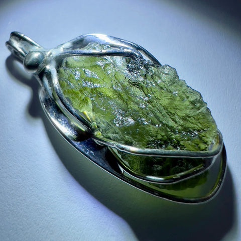 Soft Soldered Moldavite Pendant | 2.22g | Chlum