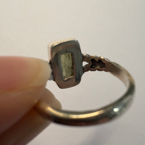 Sterling Silver Moldavite Ring - Size 7