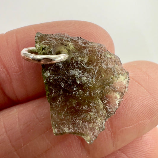 Silver Moldavite Pendant | 1.05g | Chlum