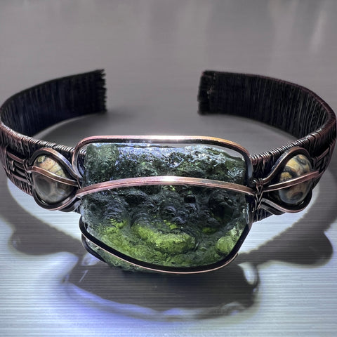 Antiqued Copper with Leopard Skin Jasper Accents | 4.69g | Marouskovo Pole