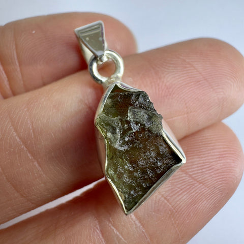Sterling Silver Moldavite Pendant | 2.09g | Chlum