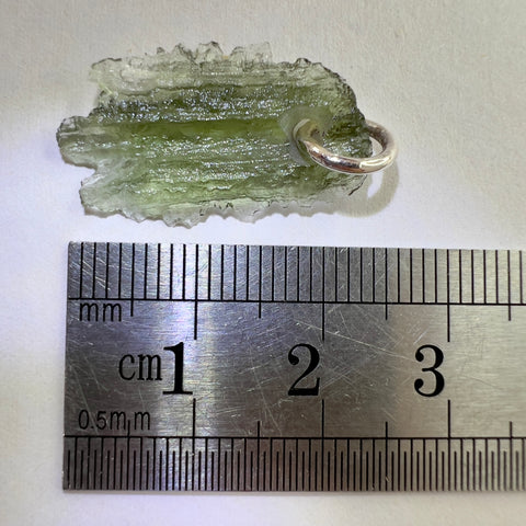 Silver Moldavite Pendant | 1.11g | Chlum