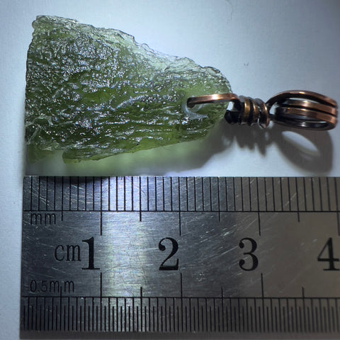 3.3g Moldavite Pendant - Copper Bale