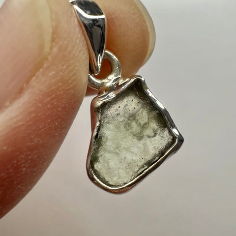 Sterling Silver Moldavite Pendant | 1.35g | Chlum
