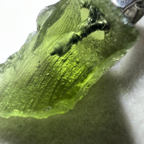 Semi-Faceted Moldavite Pendant | 1.02g | Chlum