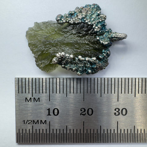 Silver Plated Moldavite Pendant | 1.94g | Chlum