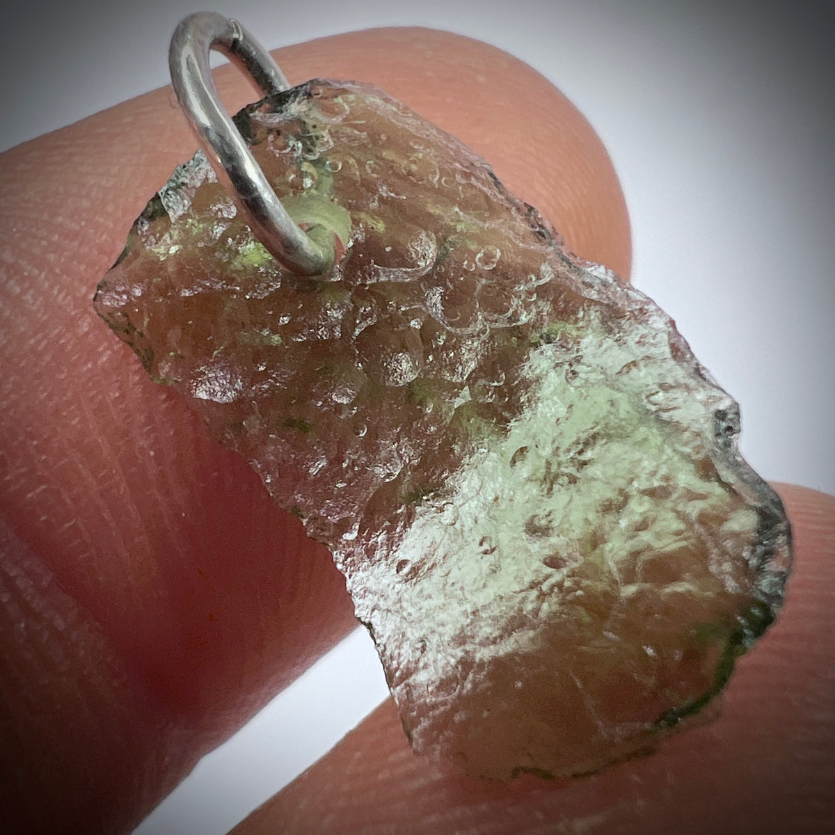 Sterling Silver Moldavite Pendant | 0.69g |Vrabce
