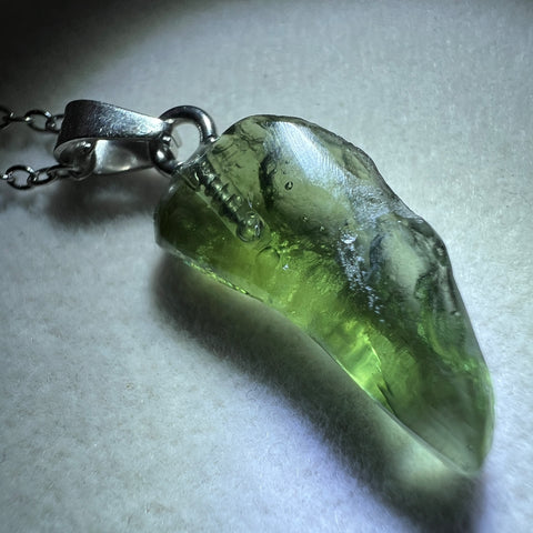 Semi-Faceted Moldavite Pendant | 1.07g | Chlum
