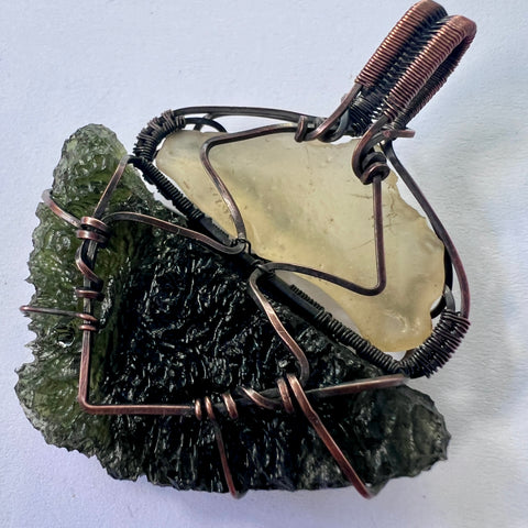 Copper Moldavite & LDG pendant | 14.31g | Maly Chlum