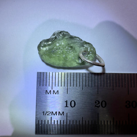 Sterling Silver Moldavite Pendant | 0.86g | Vrabce
