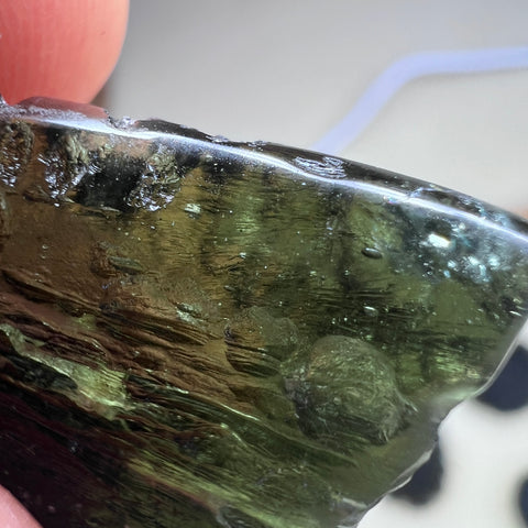 HALF x 3x Semi-faceted Moldavite Heart 13g & 3.33g