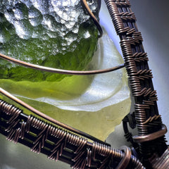 Statement piece Moldavite/LDG Copper pendant - 18.8g