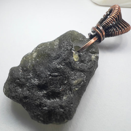 3.54g Moldavite Pendant - Copper Bale