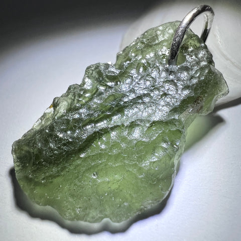 2.63g Natural Moldavite Sterling Silver Pendant