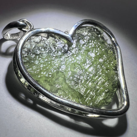 Moldavite Heart Silver Pendant I 3.85g I Vrabce
